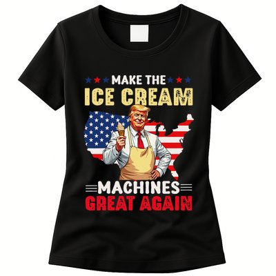 Funny Make Ice Cream Machines Great Again Trump Ice Cream Womens T-Shirt
