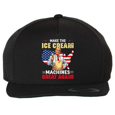 Funny Make Ice Cream Machines Great Again Trump Ice Cream Wool Snapback Cap