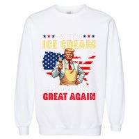 Funny Make Ice Cream Machines Great Again Trump Ice Cream Garment-Dyed Sweatshirt