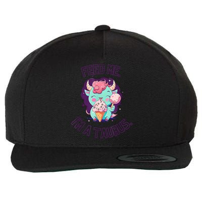 Feed Me I'm A Taurus Zodiac May April Birthday Astrology Wool Snapback Cap