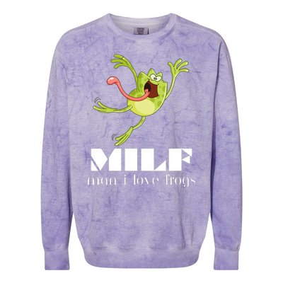 Frog Man I Love Frogs Funny Milf Colorblast Crewneck Sweatshirt