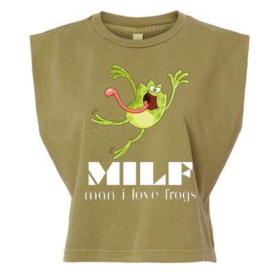 Frog Man I Love Frogs Funny Milf Garment-Dyed Women's Muscle Tee