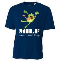 Frog Man I Love Frogs Funny Milf Cooling Performance Crew T-Shirt