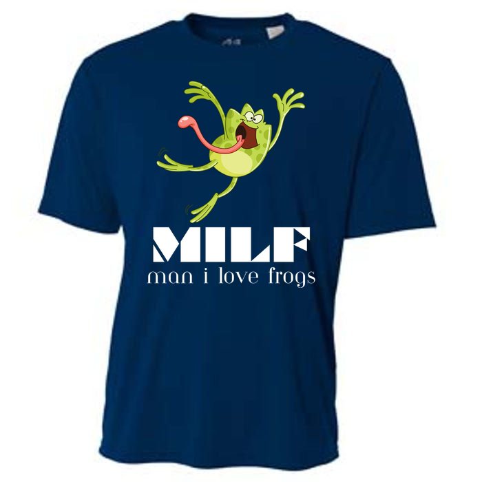 Frog Man I Love Frogs Funny Milf Cooling Performance Crew T-Shirt