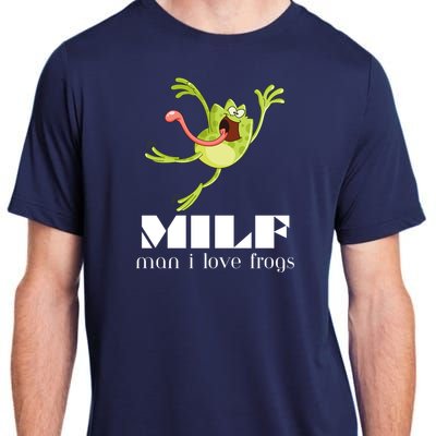 Frog Man I Love Frogs Funny Milf Adult ChromaSoft Performance T-Shirt