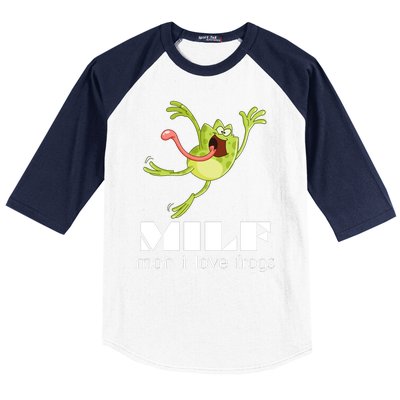 Frog Man I Love Frogs Funny Milf Baseball Sleeve Shirt