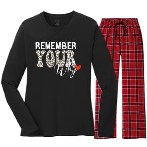 Funny Motivation Inspirational Quote Remember Your Why Cool Women's Long Sleeve Flannel Pajama Set 