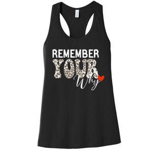 Funny Motivation Inspirational Quote Remember Your Why Cool Women's Racerback Tank