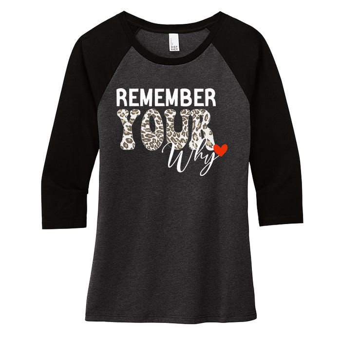 Funny Motivation Inspirational Quote Remember Your Why Cool Women's Tri-Blend 3/4-Sleeve Raglan Shirt