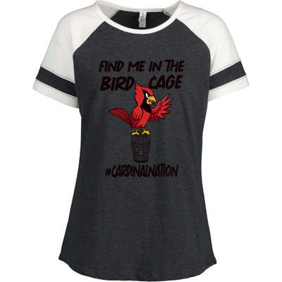 Find Me In The Bird Cage Enza Ladies Jersey Colorblock Tee