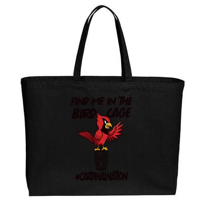 Find Me In The Bird Cage Cotton Canvas Jumbo Tote