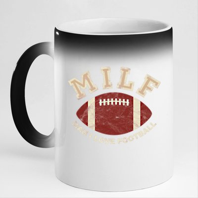 Funny Milf I Love Football Pun For Fantasy Football Fans Gift 11oz Black Color Changing Mug