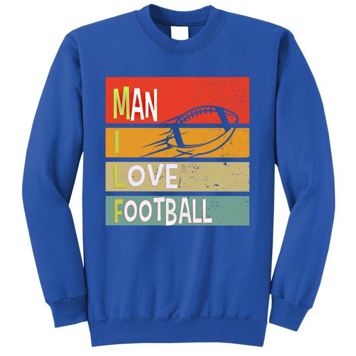 Funny Milf I Love Football Quirky Vintage Sunset Design Funny Gift Sweatshirt