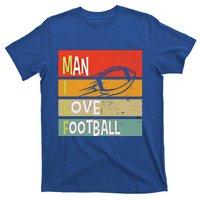 Funny Milf I Love Football Quirky Vintage Sunset Design Funny Gift T-Shirt