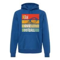 Funny Milf I Love Football Quirky Vintage Sunset Design Funny Gift Premium Hoodie