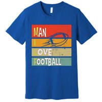 Funny Milf I Love Football Quirky Vintage Sunset Design Funny Gift Premium T-Shirt