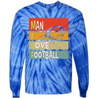 Funny Milf I Love Football Quirky Vintage Sunset Design Funny Gift Tie-Dye Long Sleeve Shirt