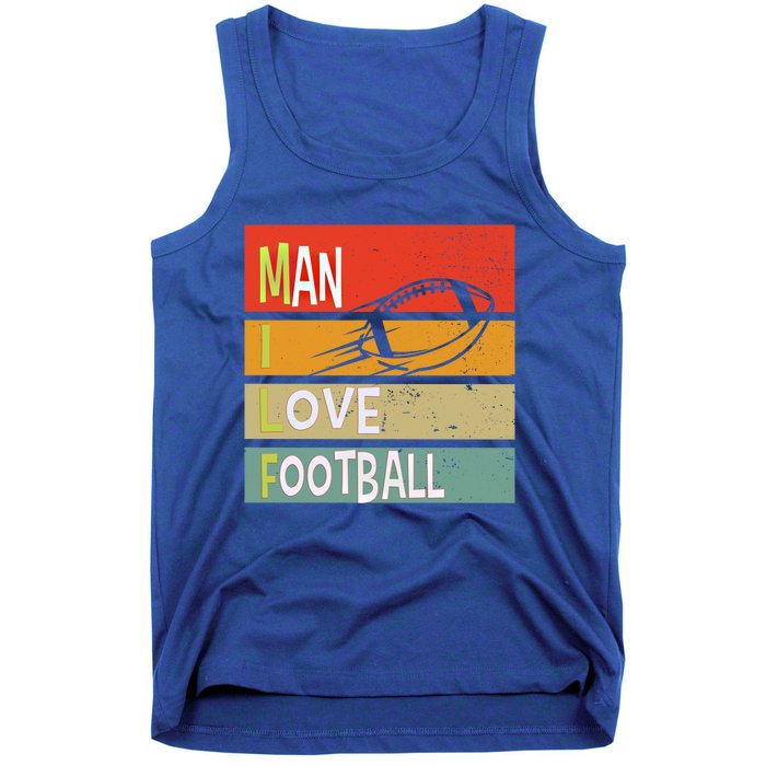 Funny Milf I Love Football Quirky Vintage Sunset Design Funny Gift Tank Top