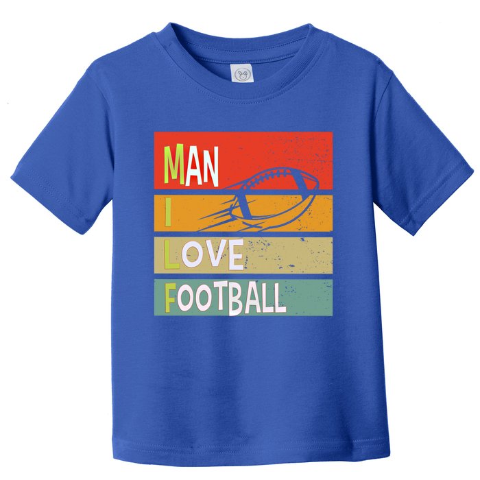 Funny Milf I Love Football Quirky Vintage Sunset Design Funny Gift Toddler T-Shirt