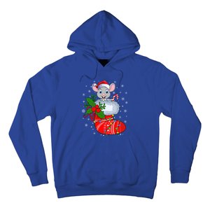 Funny Mouse In Christmas Socks Santa Mouse Xmas Gift Hoodie