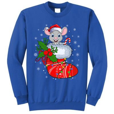 Funny Mouse In Christmas Socks Santa Mouse Xmas Gift Tall Sweatshirt