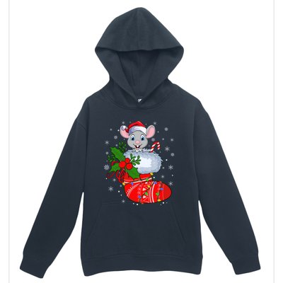 Funny Mouse In Christmas Socks Santa Mouse Xmas Gift Urban Pullover Hoodie