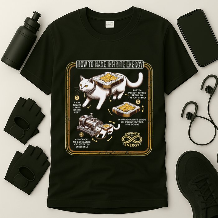 Funny Math Infinite Energy Cat And Mechanical Engineering T-Shirt