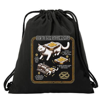 Funny Math Infinite Energy Cat And Mechanical Engineering Drawstring Bag