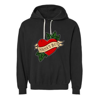 Funny Mama Is My Valentine MamaS Boy Valentines Day Heart Garment-Dyed Fleece Hoodie