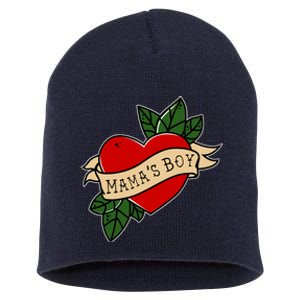 Funny Mama Is My Valentine MamaS Boy Valentines Day Heart Short Acrylic Beanie