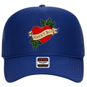 Funny Mama Is My Valentine MamaS Boy Valentines Day Heart High Crown Mesh Back Trucker Hat