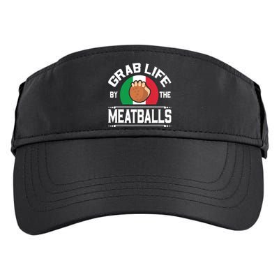 Funny Meatball Italian Food Italy Flag Shirts Adult Drive Performance Visor