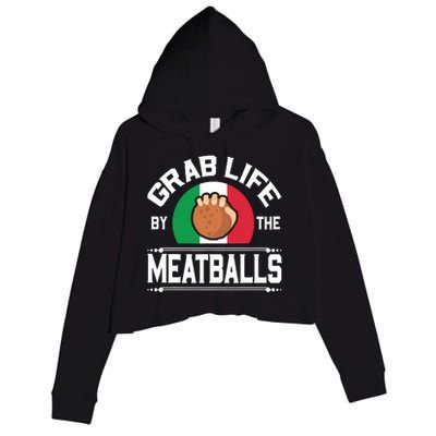 Funny Meatball Italian Food Italy Flag Shirts Crop Fleece Hoodie