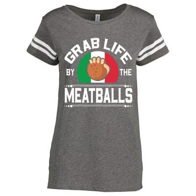 Funny Meatball Italian Food Italy Flag Shirts Enza Ladies Jersey Football T-Shirt