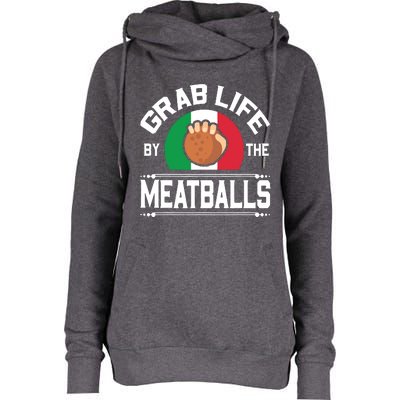 Funny Meatball Italian Food Italy Flag Shirts Womens Funnel Neck Pullover Hood