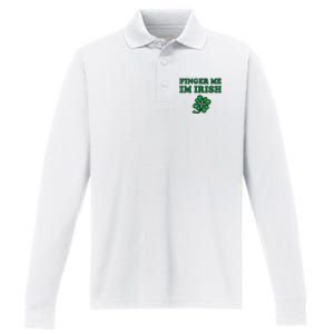 Finger Me I'm Irish Funny Irish St Patrick’s Day Performance Long Sleeve Polo