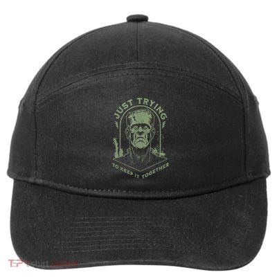 Funny Monster Just Trying To Keep It Together 7-Panel Snapback Hat