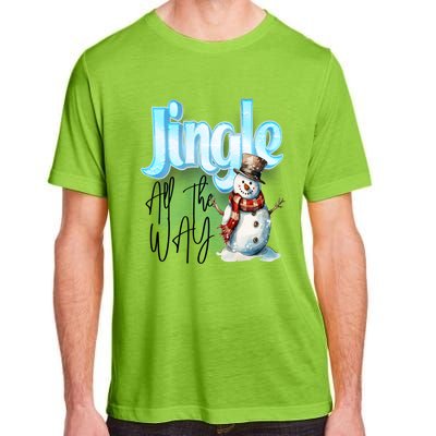 Funny Message Jingle Bells All Way Christmas Song Gift Adult ChromaSoft Performance T-Shirt