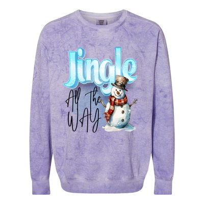 Funny Message Jingle Bells All Way Christmas Song Gift Colorblast Crewneck Sweatshirt