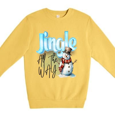 Funny Message Jingle Bells All Way Christmas Song Gift Premium Crewneck Sweatshirt