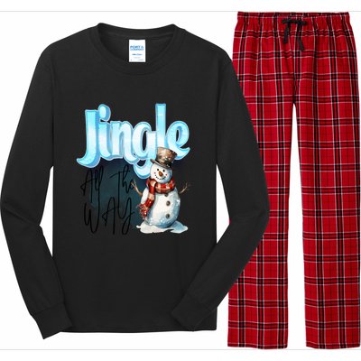 Funny Message Jingle Bells All Way Christmas Song Gift Long Sleeve Pajama Set