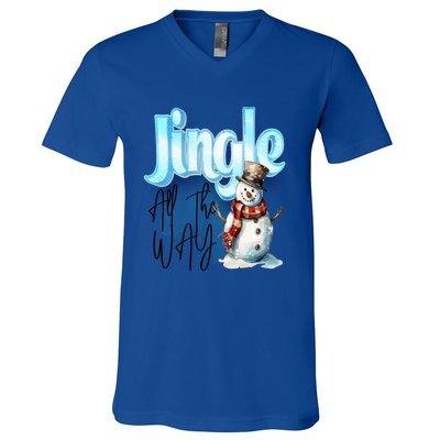 Funny Message Jingle Bells All Way Christmas Song Gift V-Neck T-Shirt