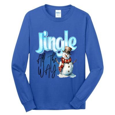 Funny Message Jingle Bells All Way Christmas Song Gift Tall Long Sleeve T-Shirt