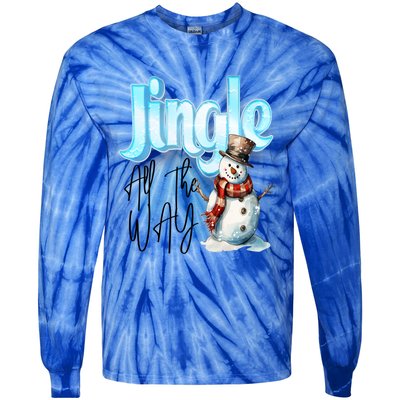 Funny Message Jingle Bells All Way Christmas Song Gift Tie-Dye Long Sleeve Shirt