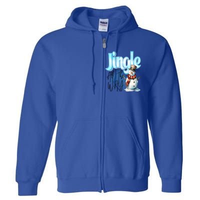 Funny Message Jingle Bells All Way Christmas Song Gift Full Zip Hoodie