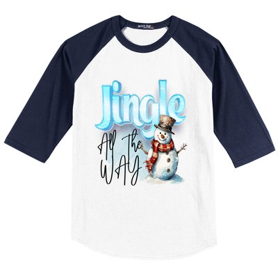 Funny Message Jingle Bells All Way Christmas Song Gift Baseball Sleeve Shirt