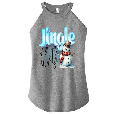 Funny Message Jingle Bells All Way Christmas Song Gift Women’s Perfect Tri Rocker Tank