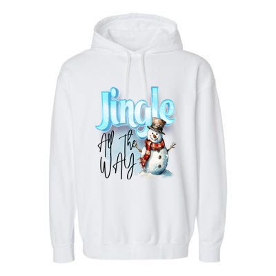 Funny Message Jingle Bells All Way Christmas Song Gift Garment-Dyed Fleece Hoodie