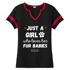 Fur Mom Just A Who Loves Her Fur Gift Ladies Halftime Notch Neck Tee