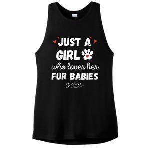 Fur Mom Just A Who Loves Her Fur Gift Ladies PosiCharge Tri-Blend Wicking Tank